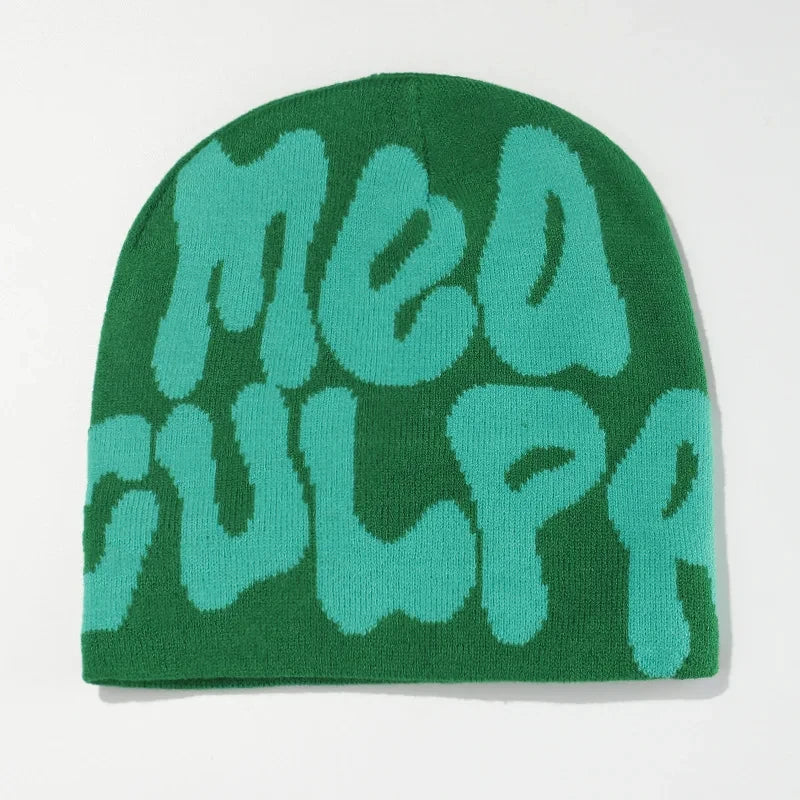 2025 New Knitting Beanies Hat Men Women Paragraph Quality Cap Mea Culpa Y2k Warm Fashion Hundred Take Cold Cap for Women Hats