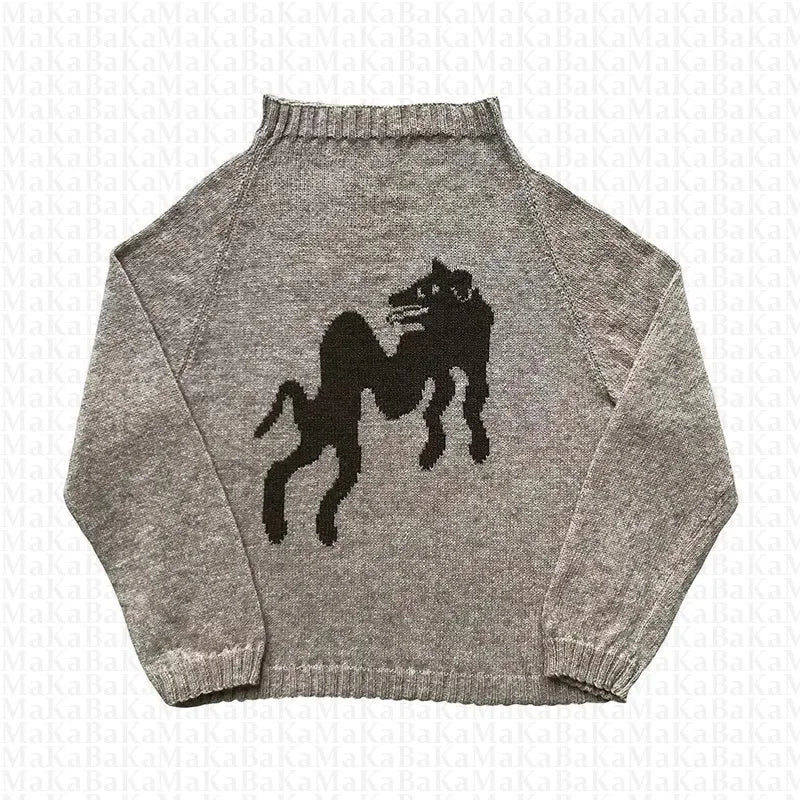 Knitwear Mens Women's Sweaters Harajuku Fashion Male Autumn Winter Loose Top Casual Streetwear Pullover Sweaters Vintage Clothe