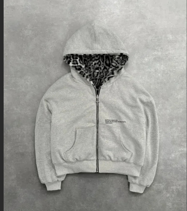Harajuku Plum Tree Embroidered Oversized Pink Zipper Hoodies For Men and Women Y2K New Gothic Fashion Retro Street Sweatshirts