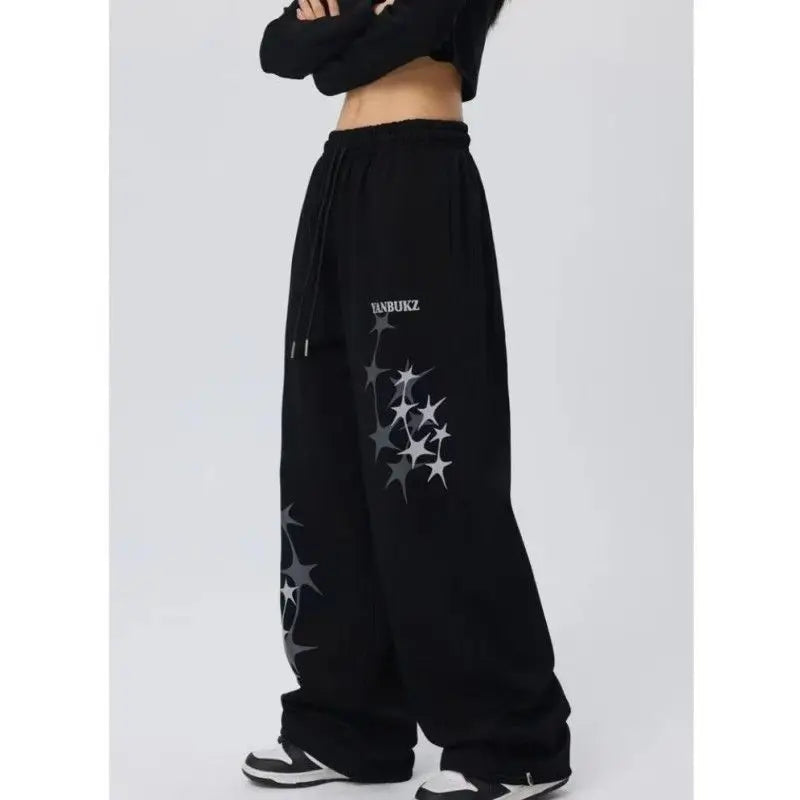 High Waist Loose Drapey Wide Leg Casual Sport Pants American Hip Hop Dancing Pants Jazz Dance Long Pants Women's Comfortable
