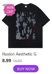 Vintage Oversized Men's Clothing Streetwear Abstract Shadow Graphic Print Distressed Black Tshirt Hip Hop Harajuku Y2k Goth Tops