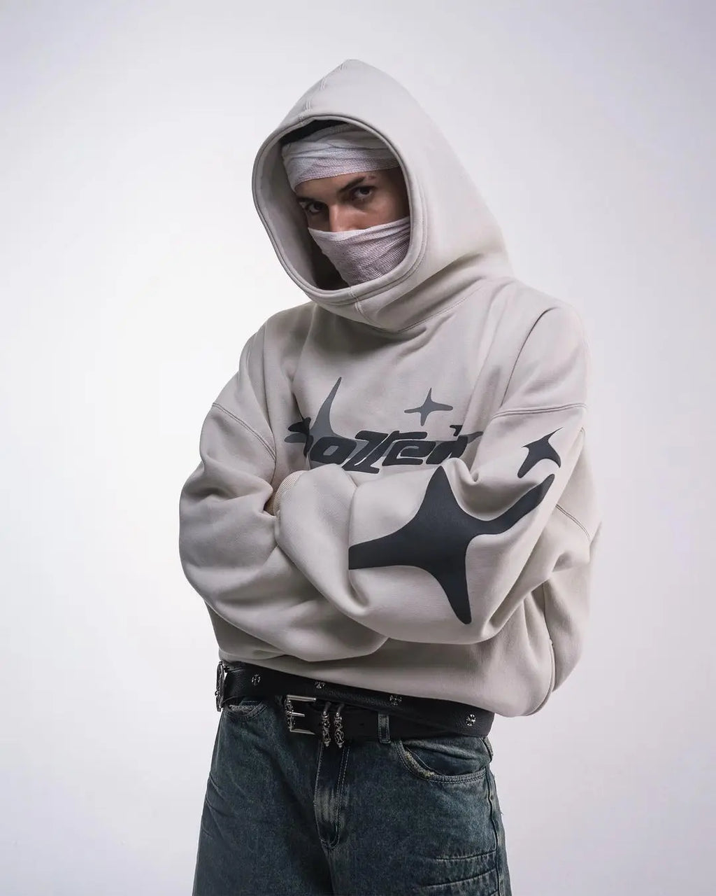 Retro Gothic Men Hoodie New American High Street TrendY2k Harajuku Men Loose and Casual Sweatshirt