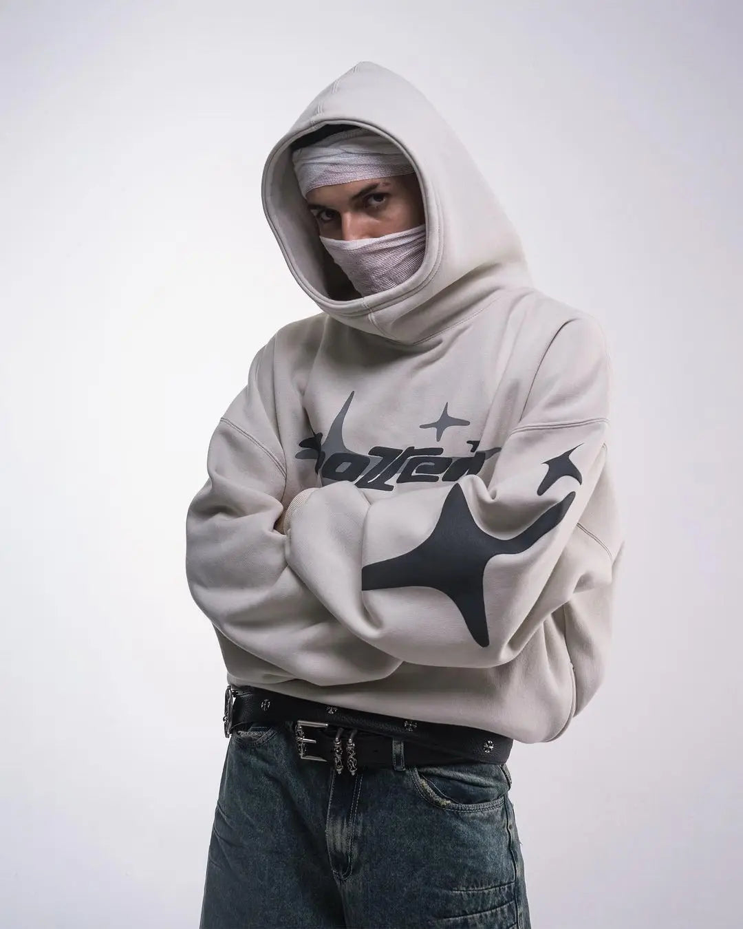 Retro Gothic Men Hoodie New American High Street TrendY2k Harajuku Men Loose and Casual Sweatshirt