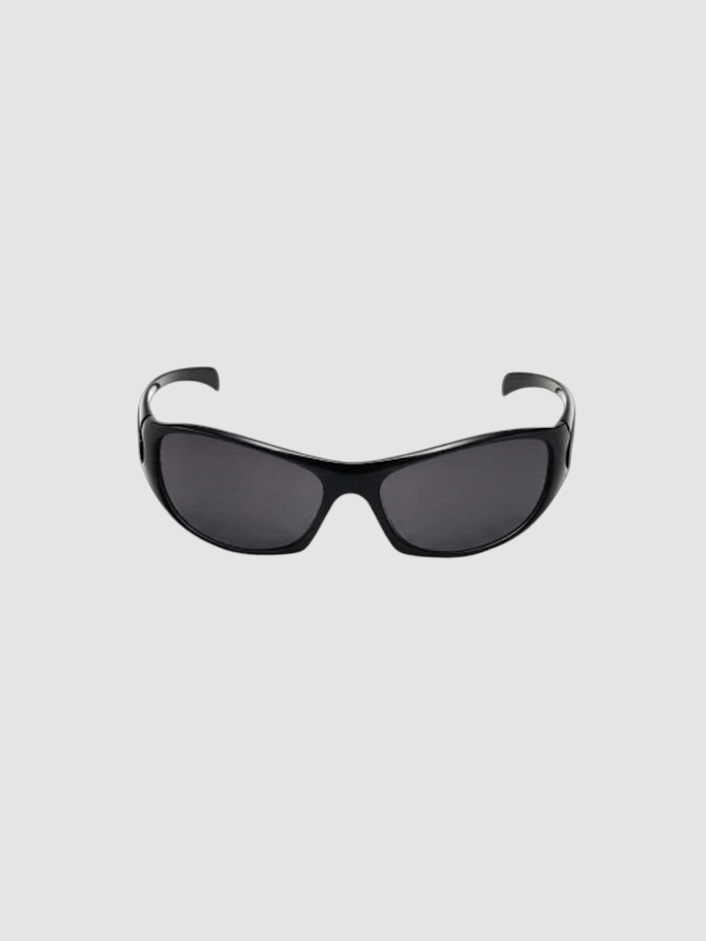 Y2K Studio wraparound sport sunglasses with black polycarbonate frame and anti-glare UV400 lenses