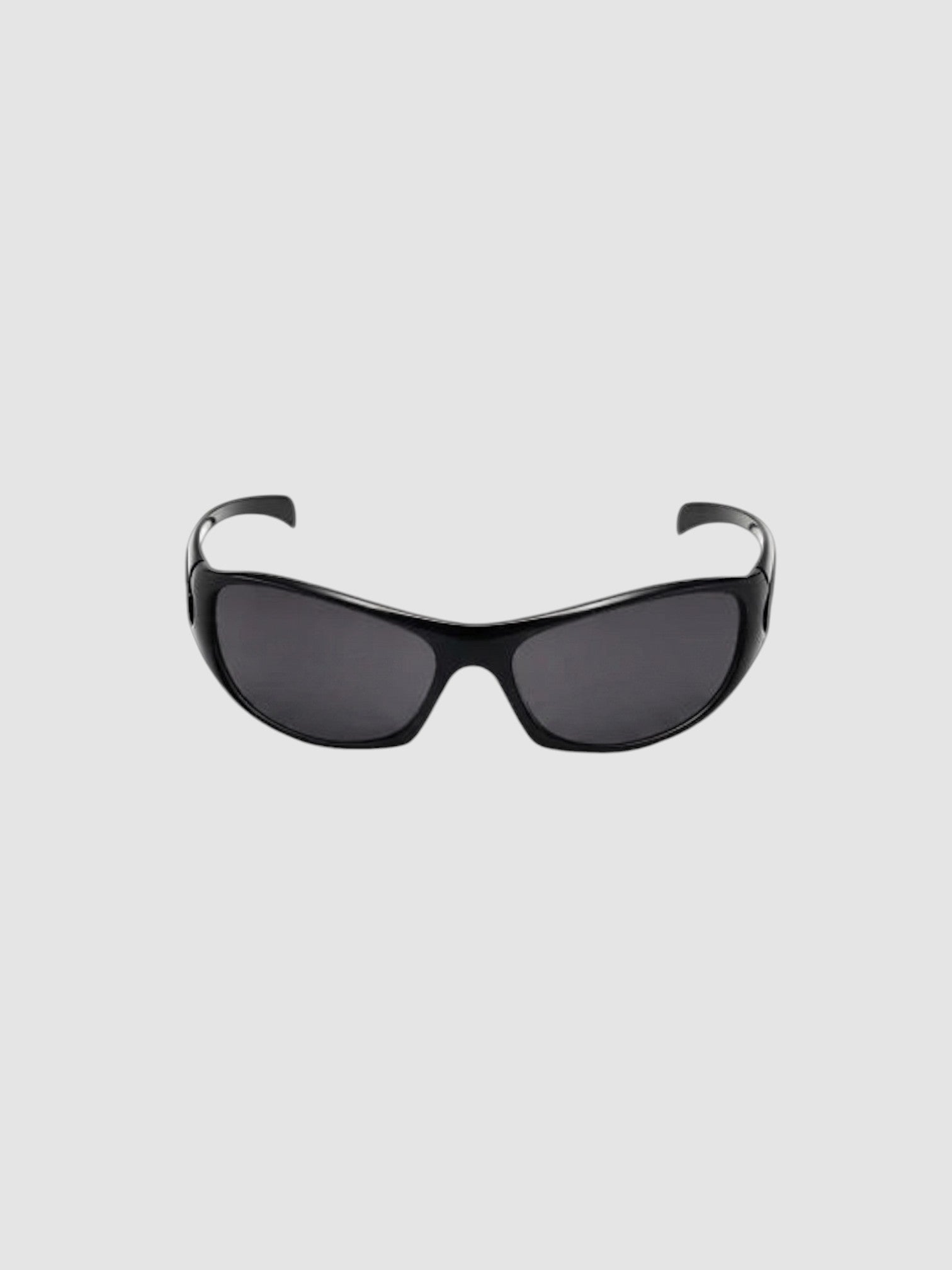Y2K Studio wraparound sport sunglasses with black polycarbonate frame and anti-glare UV400 lenses