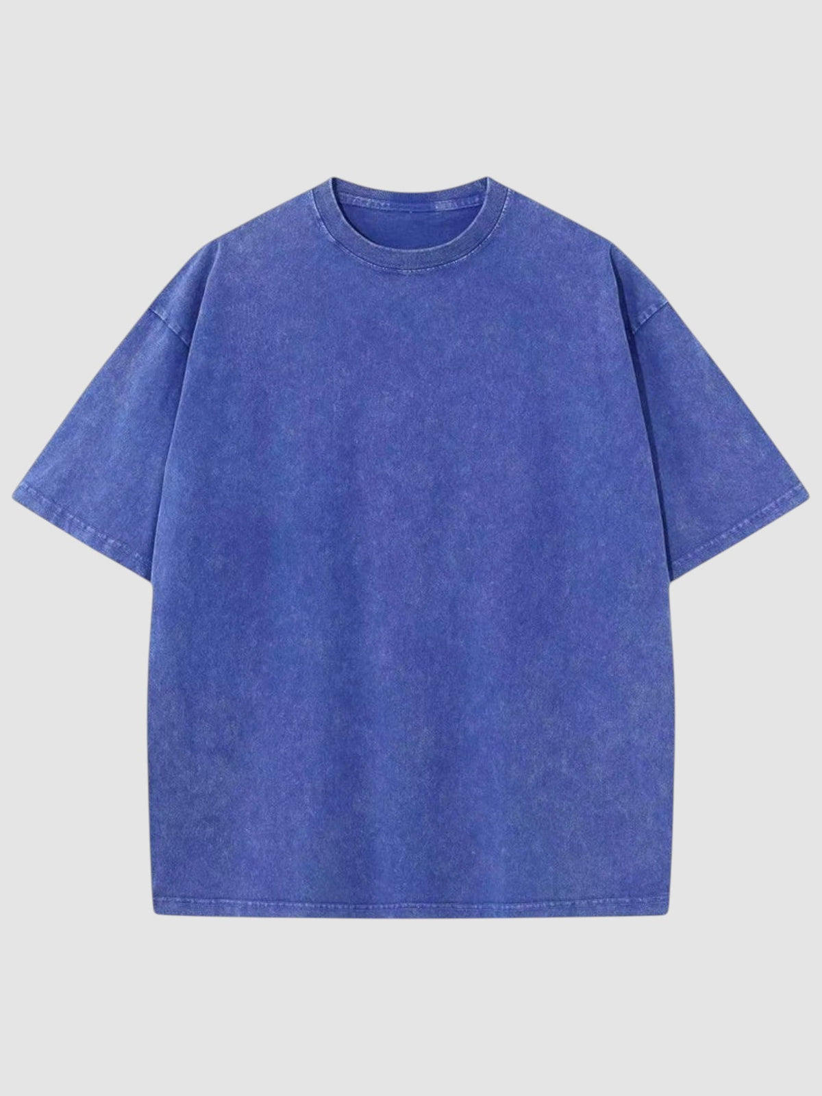 Y2K Studio blue vintage washed cotton t-shirt with a relaxed fit, crew neck, and short sleeves.